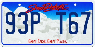 SD license plate 93PT67