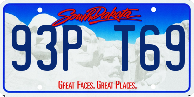 SD license plate 93PT69