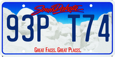 SD license plate 93PT74