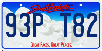 SD license plate 93PT82