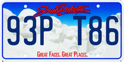 SD license plate 93PT86