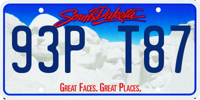 SD license plate 93PT87