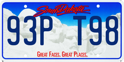 SD license plate 93PT98
