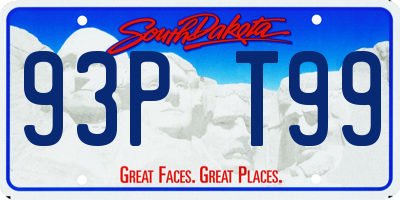 SD license plate 93PT99