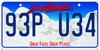SD license plate 93PU34