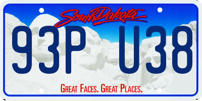 SD license plate 93PU38