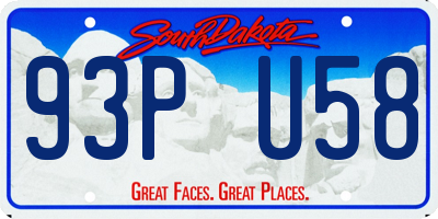 SD license plate 93PU58