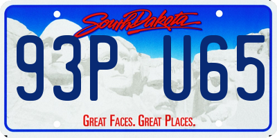 SD license plate 93PU65