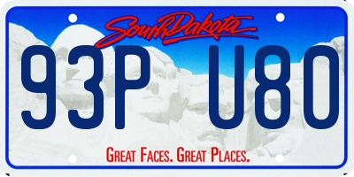 SD license plate 93PU80