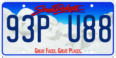 SD license plate 93PU88