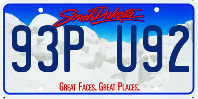 SD license plate 93PU92