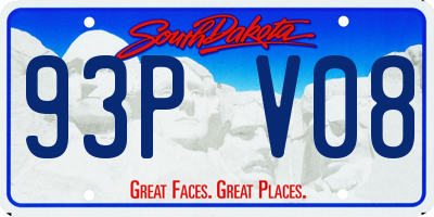 SD license plate 93PV08