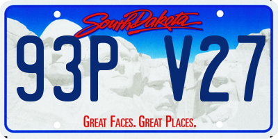 SD license plate 93PV27