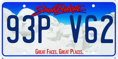 SD license plate 93PV62