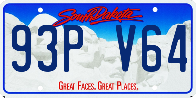 SD license plate 93PV64