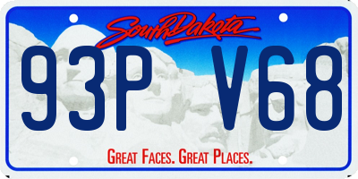 SD license plate 93PV68