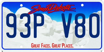 SD license plate 93PV80
