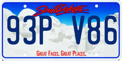 SD license plate 93PV86