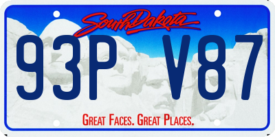 SD license plate 93PV87
