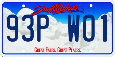 SD license plate 93PW01