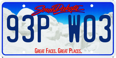 SD license plate 93PW03