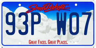 SD license plate 93PW07