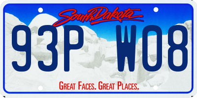 SD license plate 93PW08