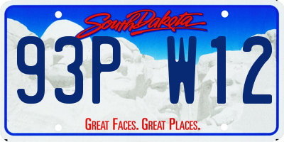 SD license plate 93PW12