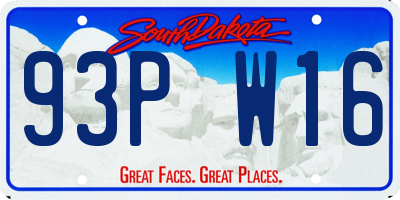 SD license plate 93PW16