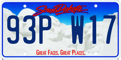 SD license plate 93PW17