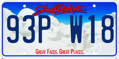 SD license plate 93PW18
