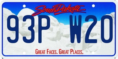 SD license plate 93PW20