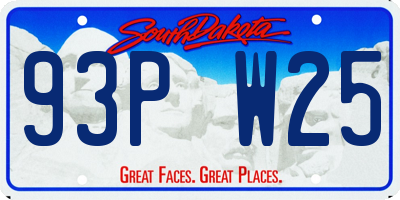SD license plate 93PW25