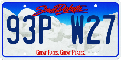 SD license plate 93PW27