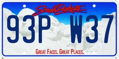 SD license plate 93PW37