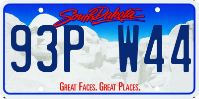 SD license plate 93PW44