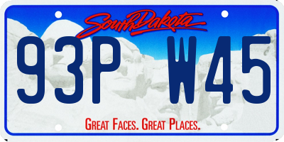 SD license plate 93PW45