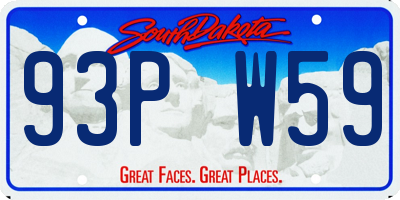 SD license plate 93PW59