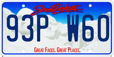 SD license plate 93PW60