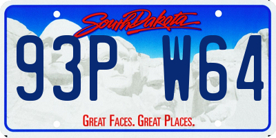 SD license plate 93PW64