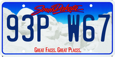 SD license plate 93PW67