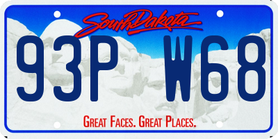 SD license plate 93PW68