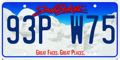 SD license plate 93PW75