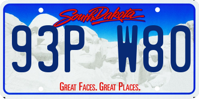 SD license plate 93PW80