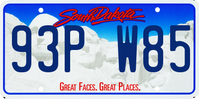 SD license plate 93PW85