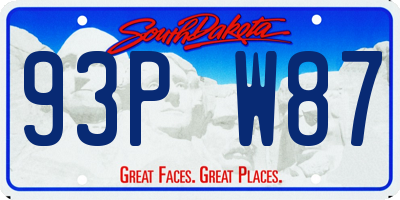 SD license plate 93PW87