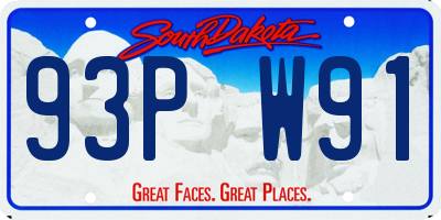 SD license plate 93PW91
