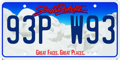 SD license plate 93PW93