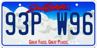 SD license plate 93PW96