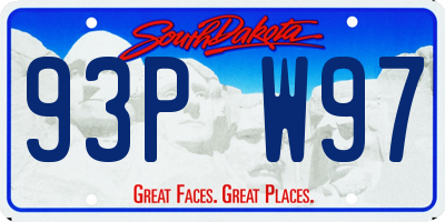 SD license plate 93PW97